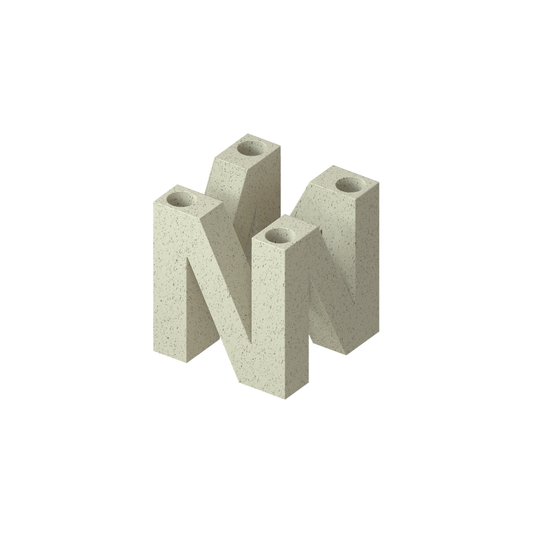 “N” sculpture for four pencils